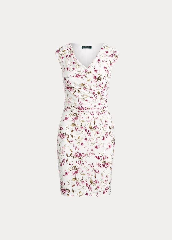 Vestido Ralph Lauren Floral Jersey Surplice Mulher 97846-AEBQ